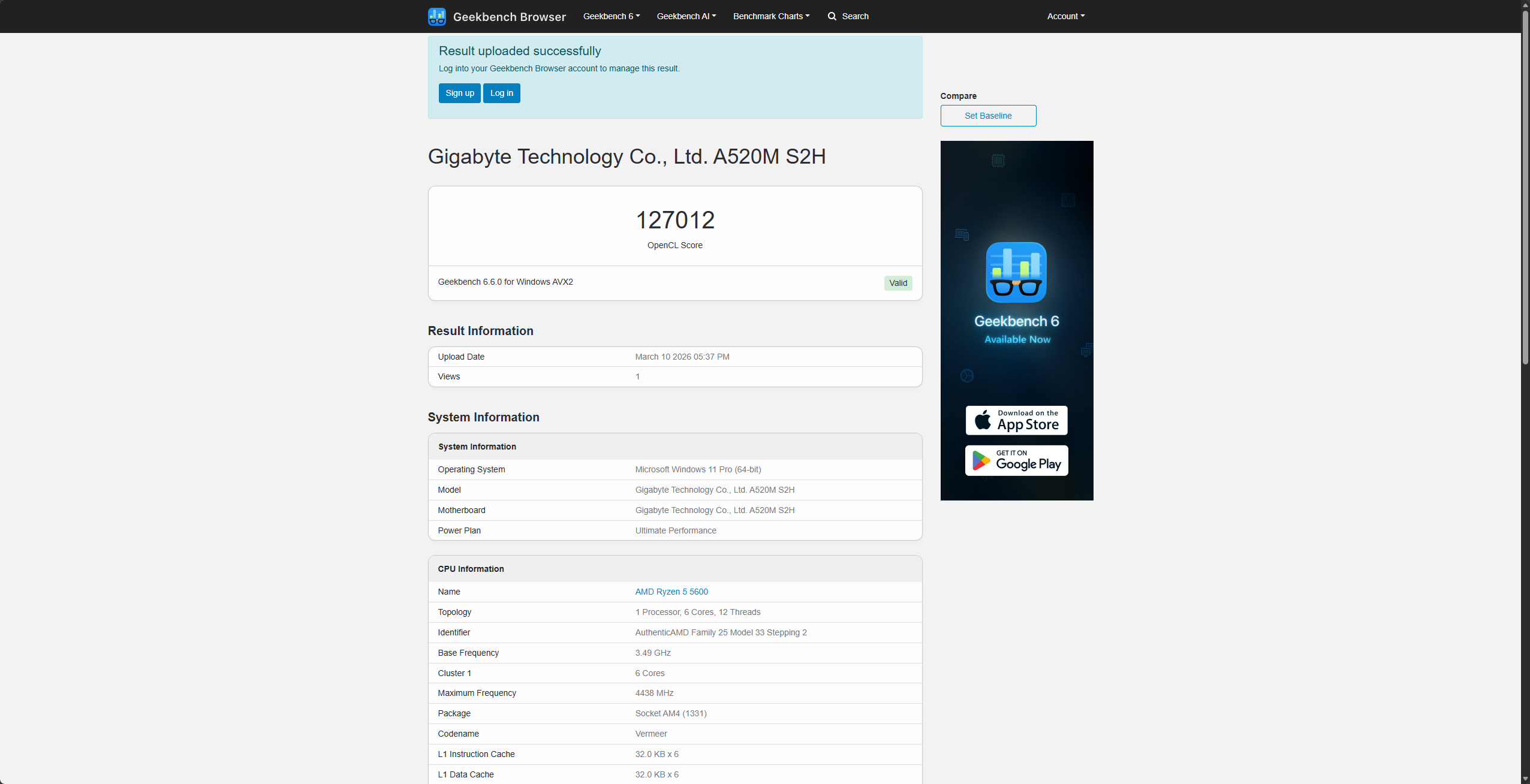 Geekbench GPU Before